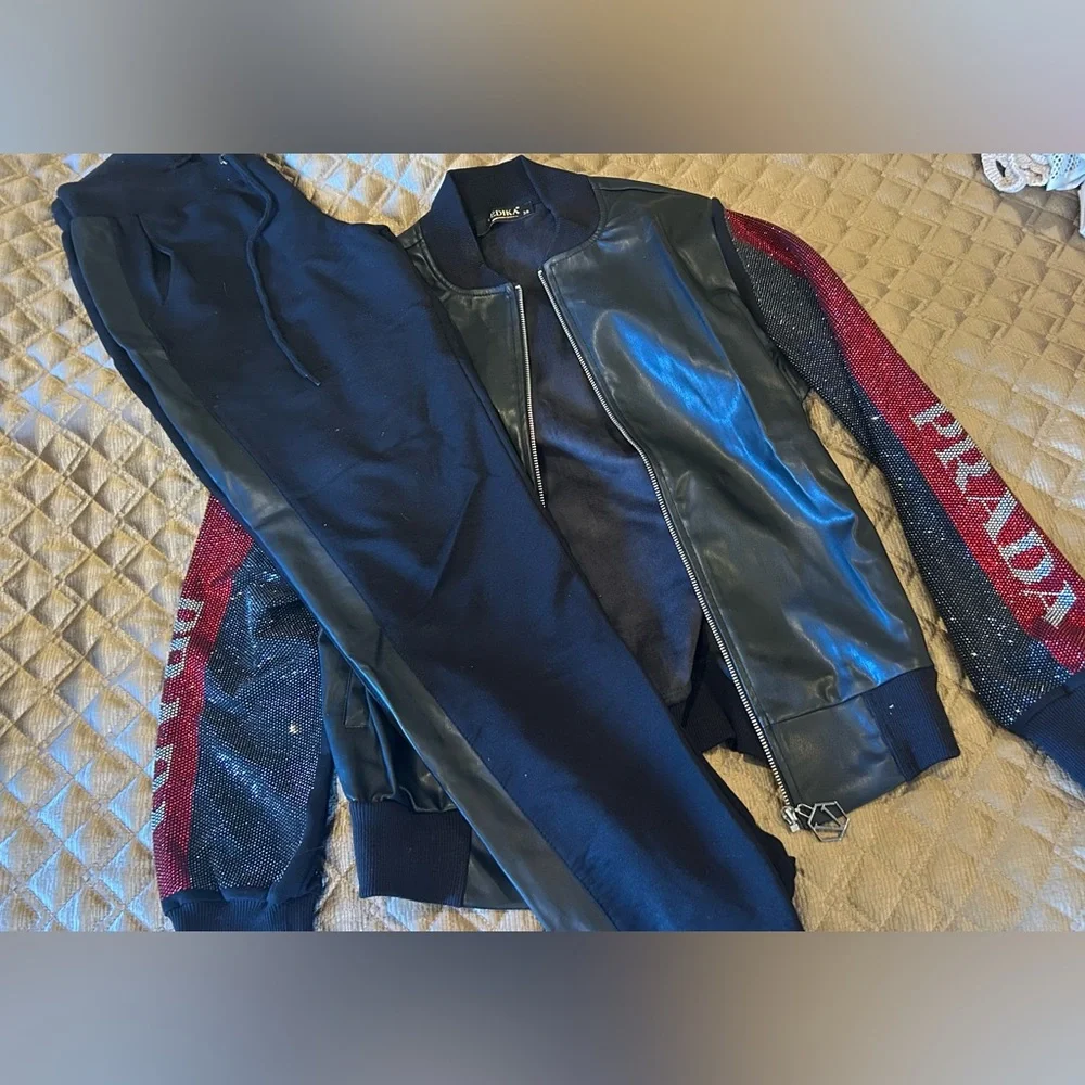 Prada Black and Red Bomber Jacket and pant - Picture 3 of 5